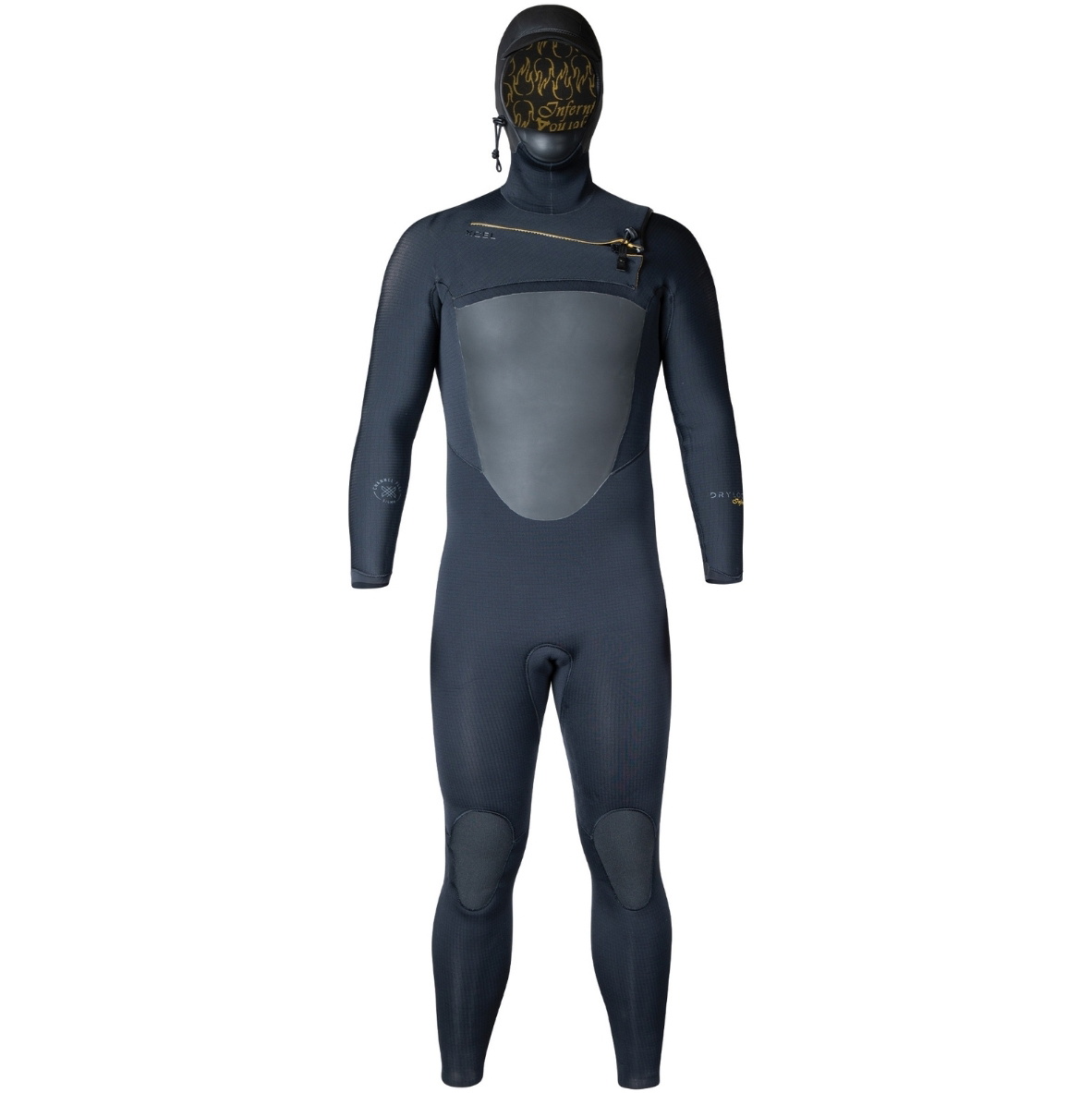 2025 Xcel Mens Drylock 5/4mm Hooded Chest Zip Wetsuit MC54DHN4 - Black